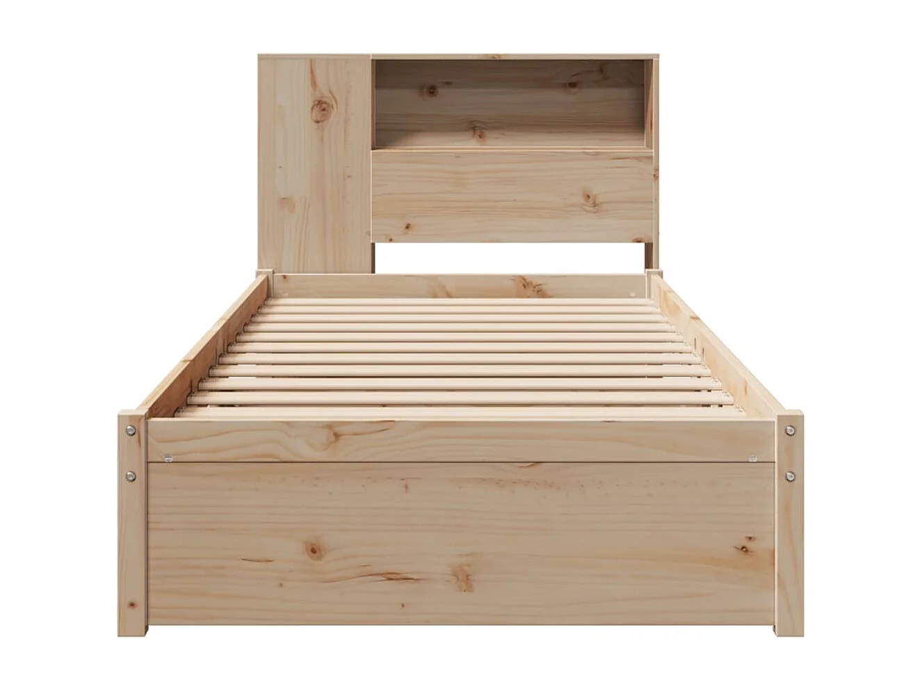 Bed met boekenkastukkenzonder matras massief grenenhout 100x200 cm