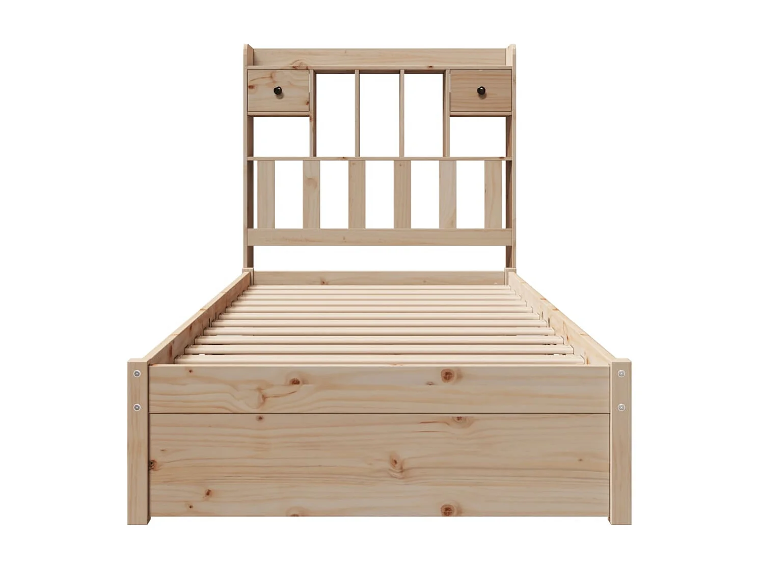 Bed met boekenkastukkenzonder matras massief grenenhout 100x200 cm