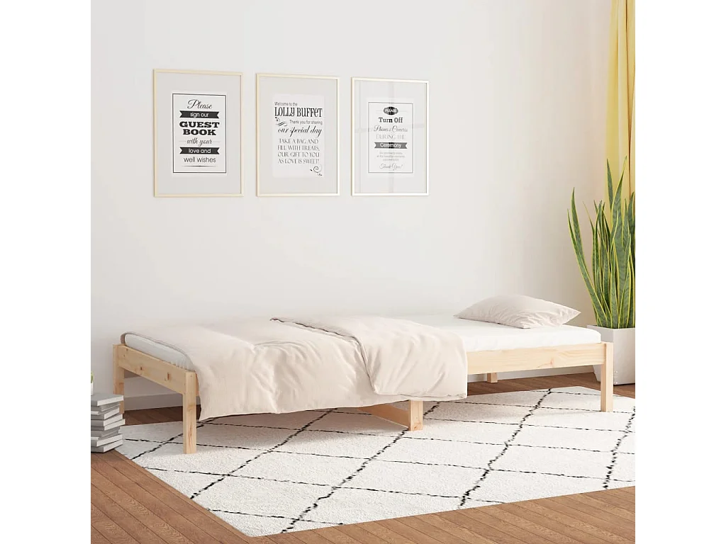 Slaapbank 90x190 cm massief grenenhout