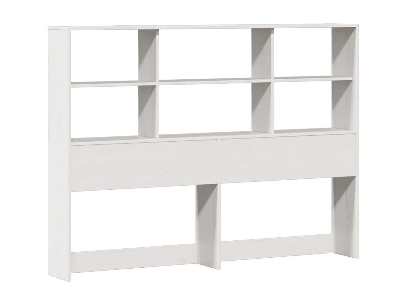 Cama com estante sem colchão 200x200 cm pinho maciço branco