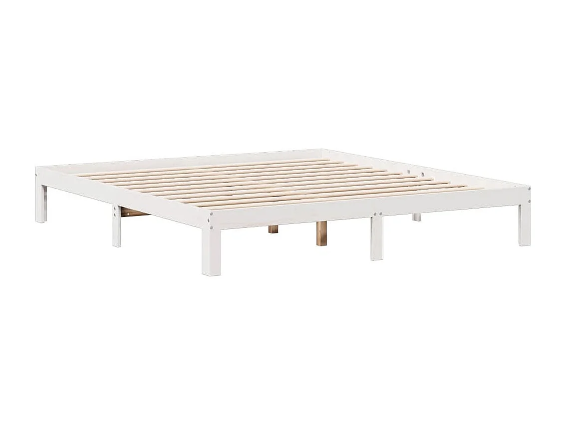 Bed met boekenkast zonder matras grenenhout wit 180x200 cm