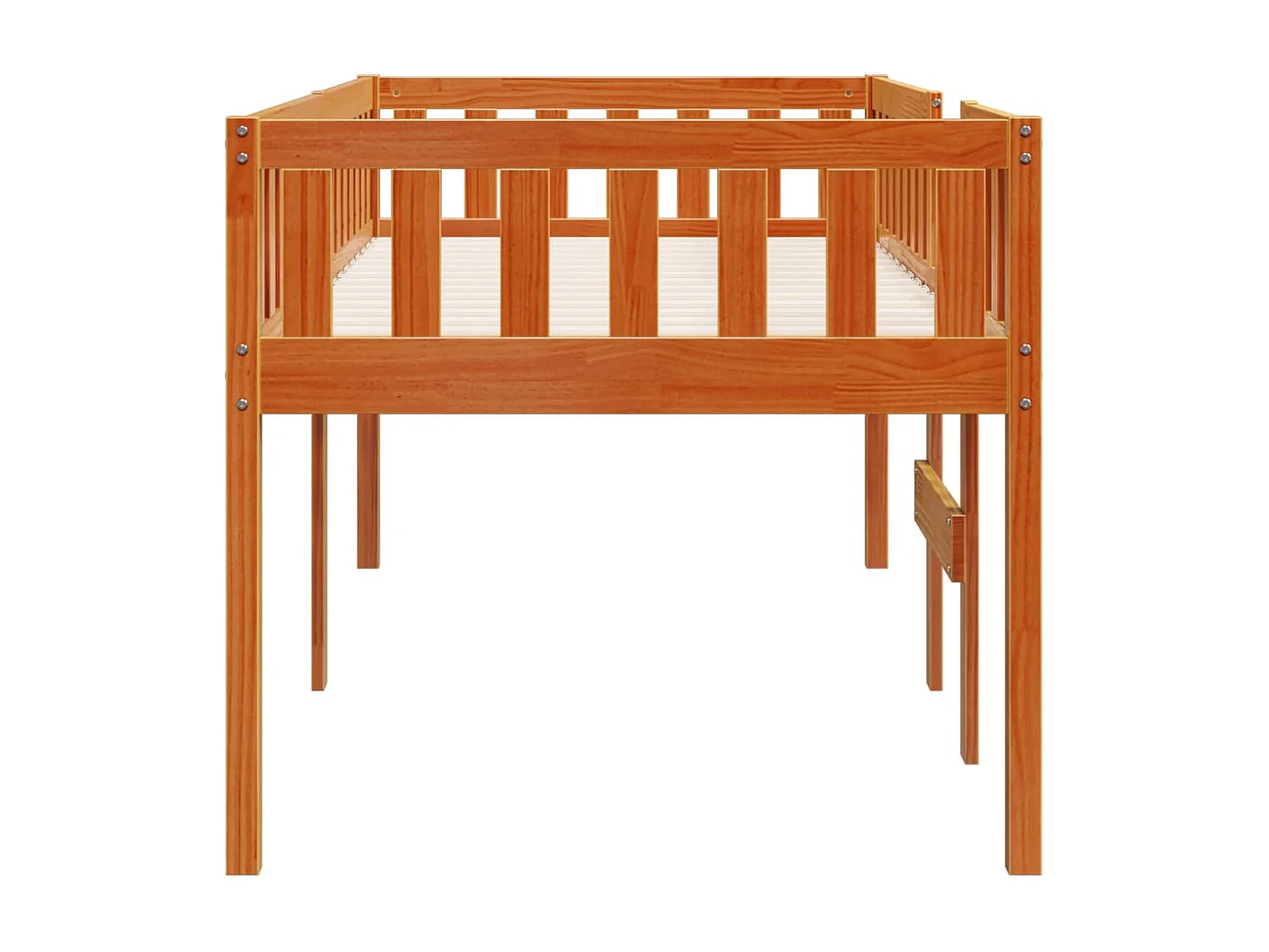Cama para niños sin colchón madera maciza pino marrón 90x190 cm