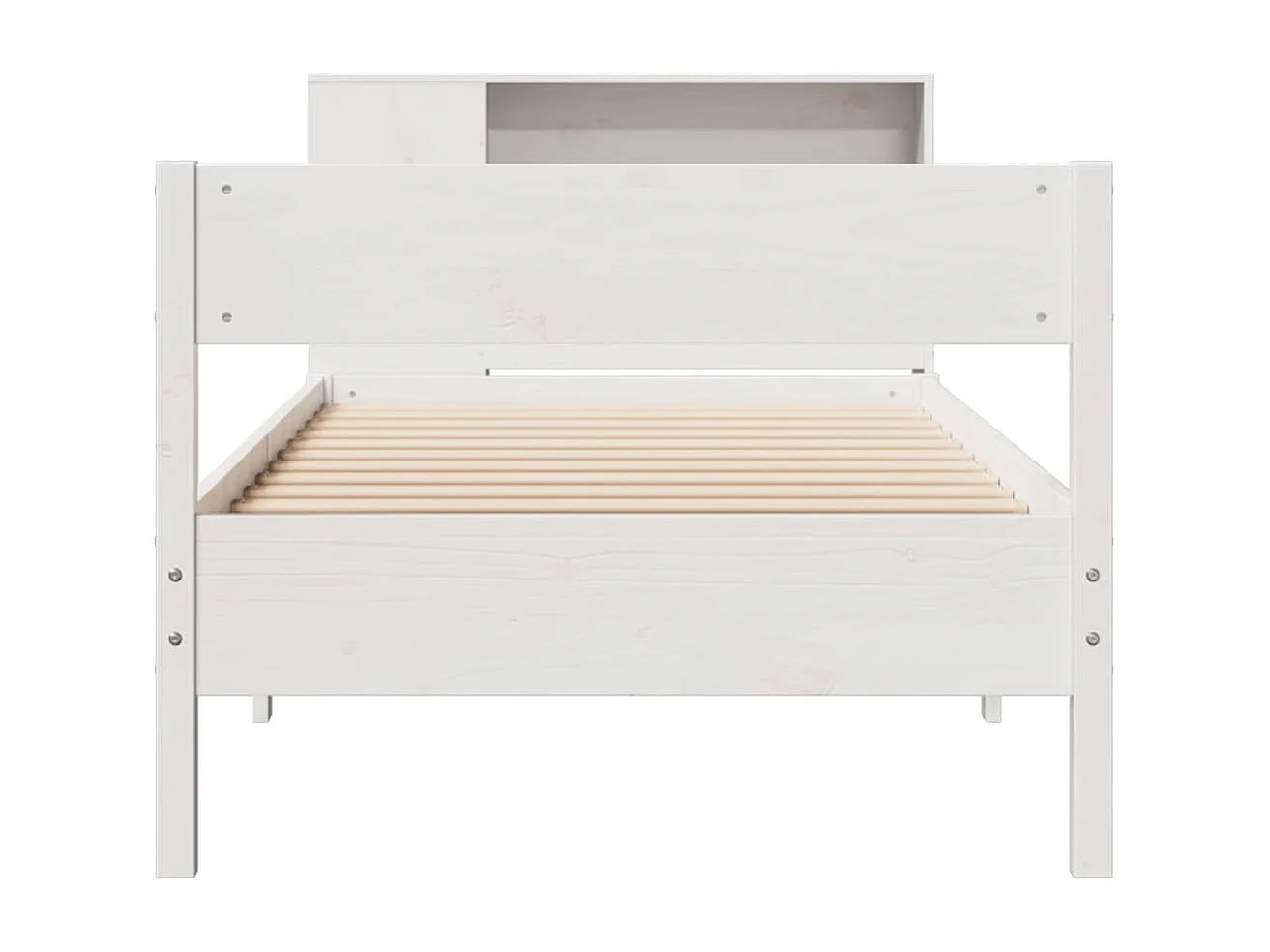 Bed met boekenkastukkenzonder matras grenenhout wit 75x190 cm