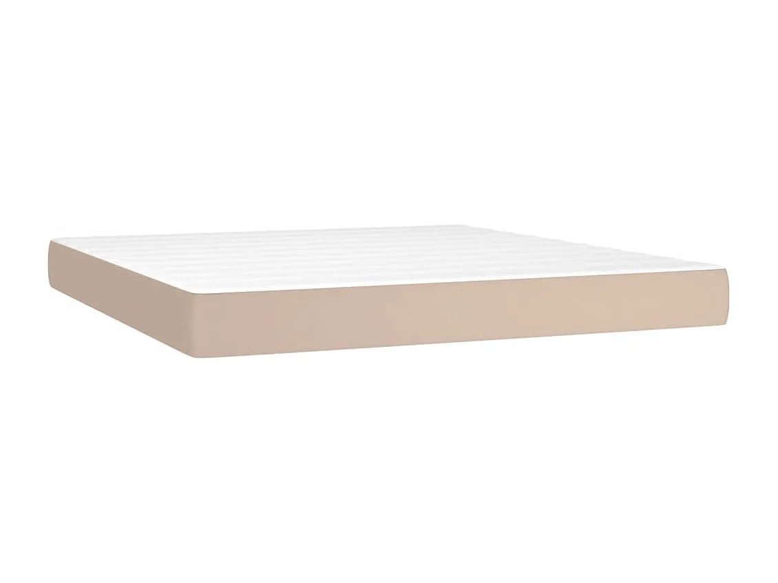 Boxspring met matras kunstleer cappuccinokleurig 180x200 cm