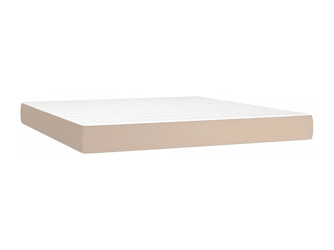 Boxspring met matras kunstleer cappuccinokleurig 180x200 cm