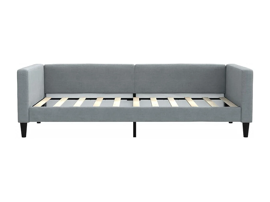 Sofá cama con colchón tela gris claro 90x190 cm