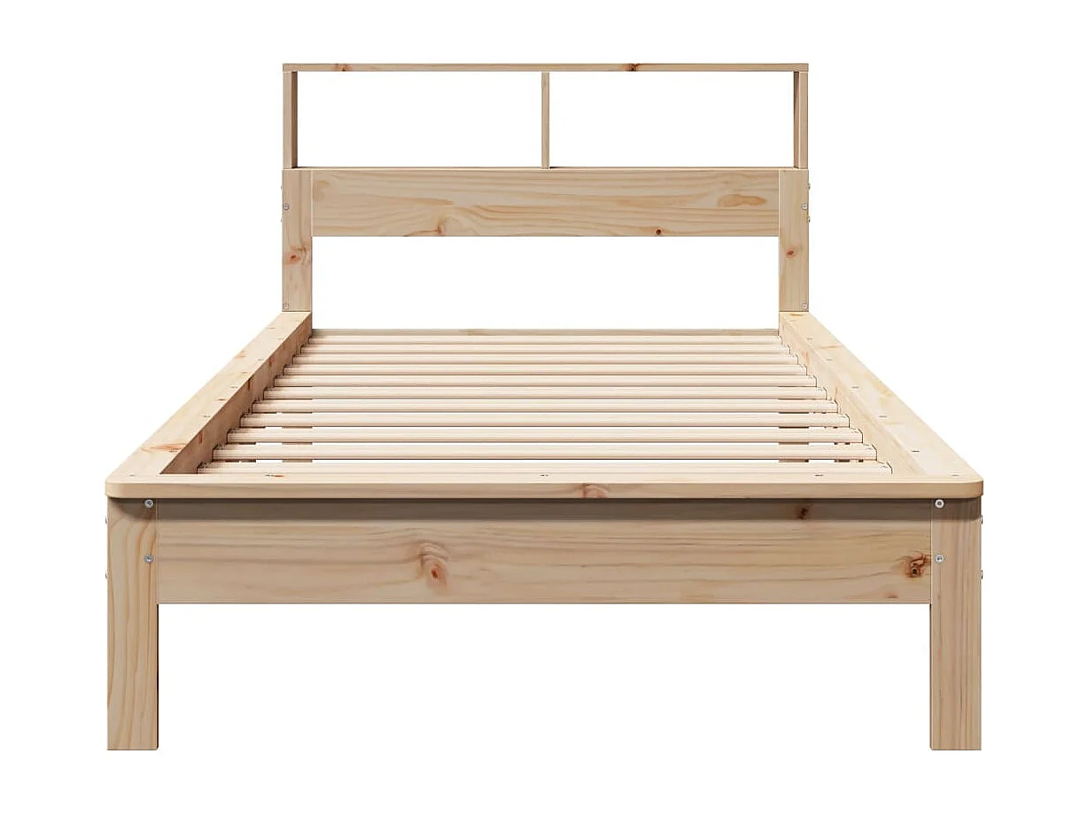 Cama con estantería sin colchón madera maciza de pino 90x200 cm