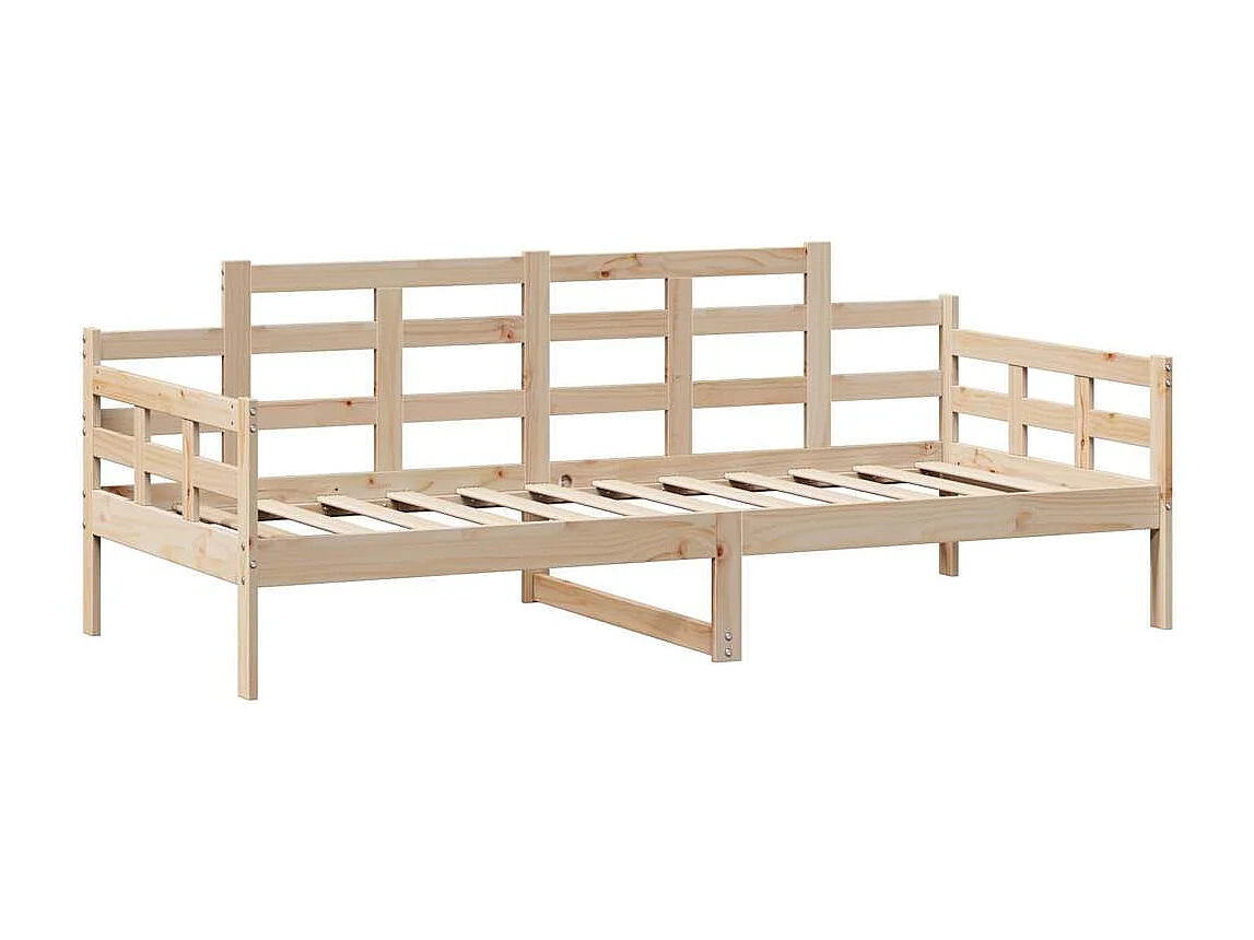Sofá cama con cajones madera maciza de pino 90x200 cm