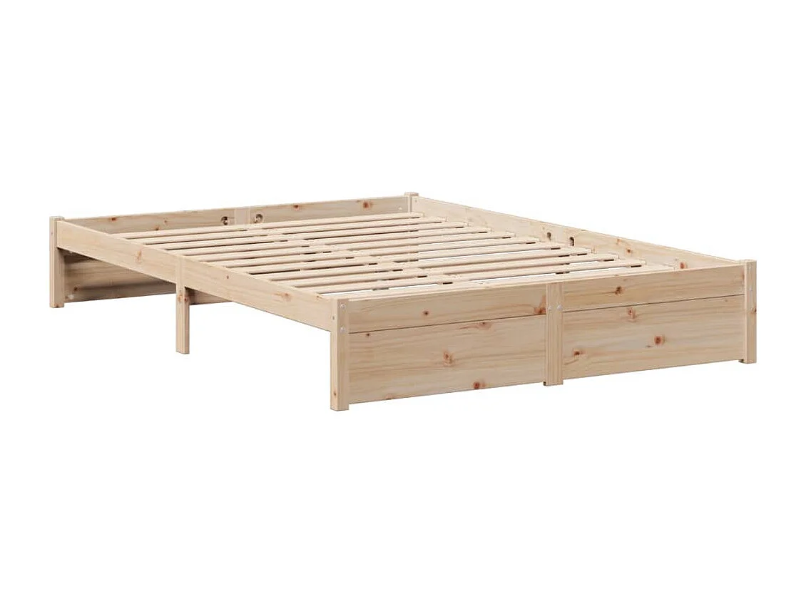 Bed met boekenkastukkenzonder matras massief grenenhout 140x200 cm