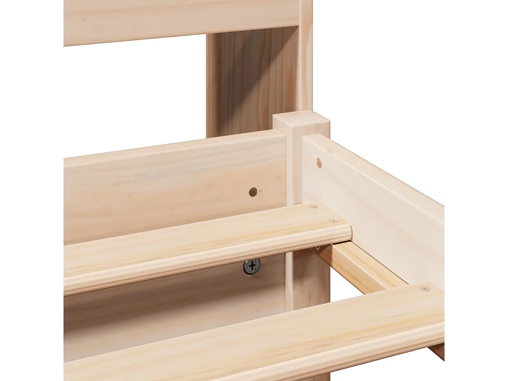 Bed met boekenkastukkenzonder matras massief grenenhout 140x200 cm