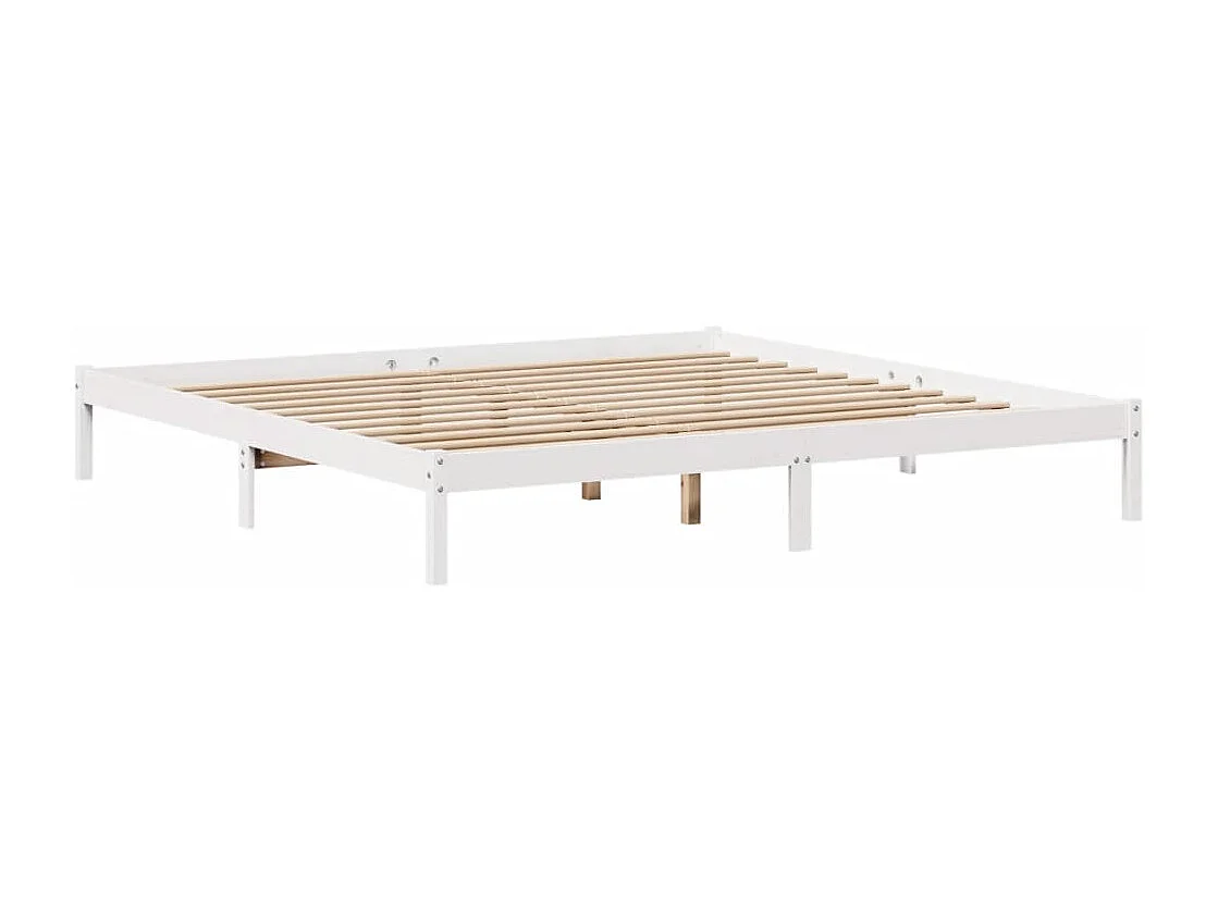 Cama com estante sem colchão 200x200 cm pinho maciço branco