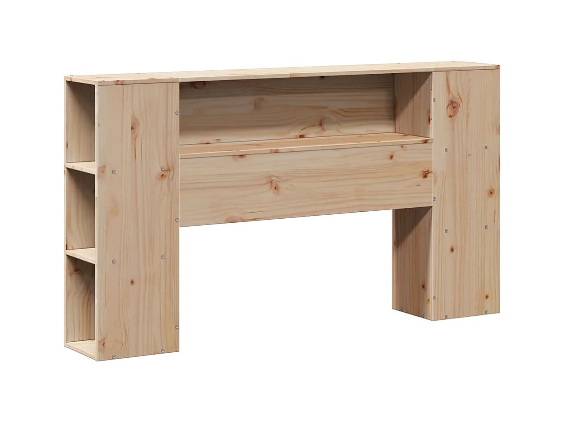 Lit bibliothèque sans matelas 150x200 cm bois massif de pin