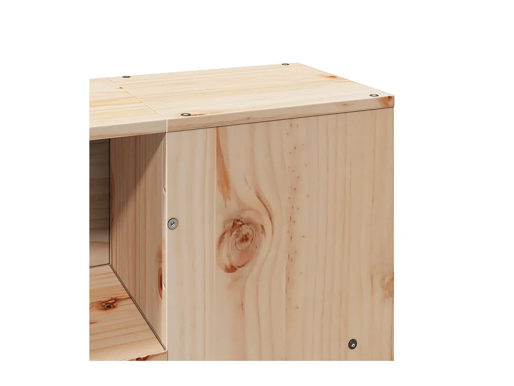 Lit bibliothèque sans matelas 150x200 cm bois massif de pin