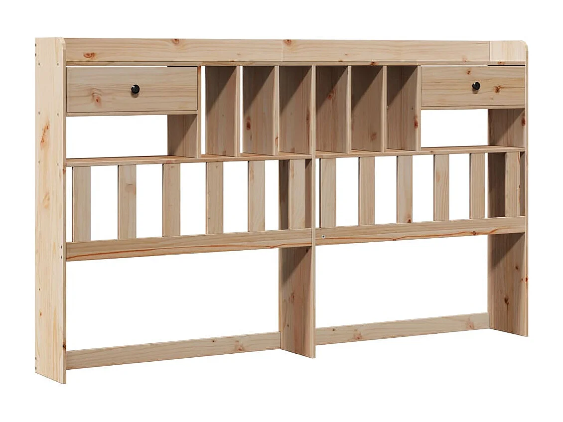 Cama con estantería sin colchón madera maciza de pino 180x200cm