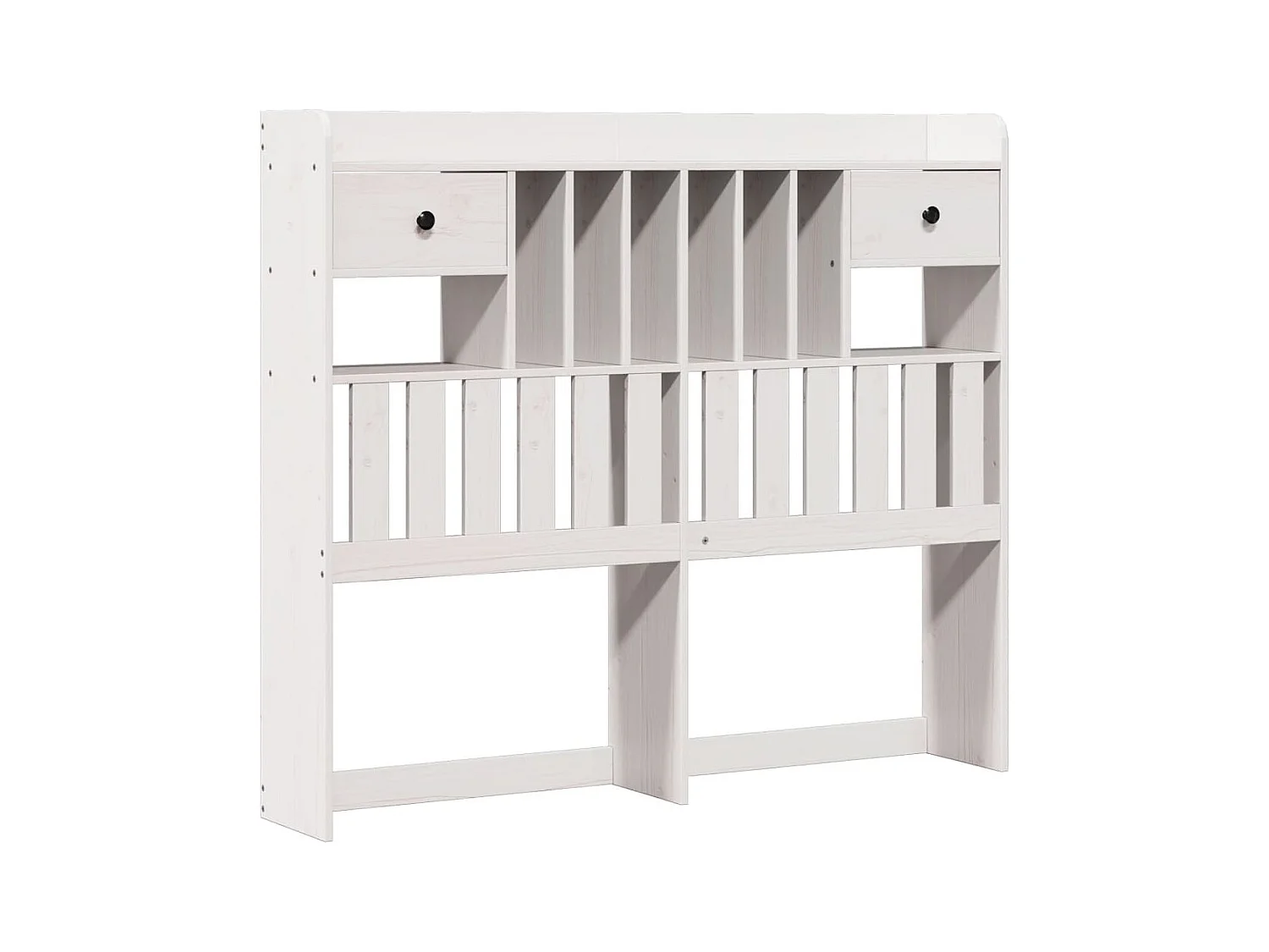 Bed met boekenkast zonder matras grenenhout wit 135x190 cm