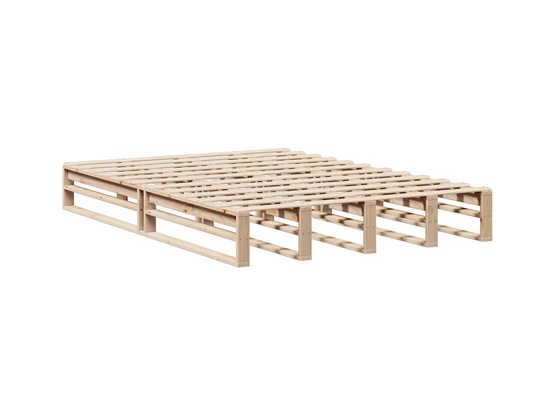 Bed met boekenkast zonder matras massief hout 160x200 cm