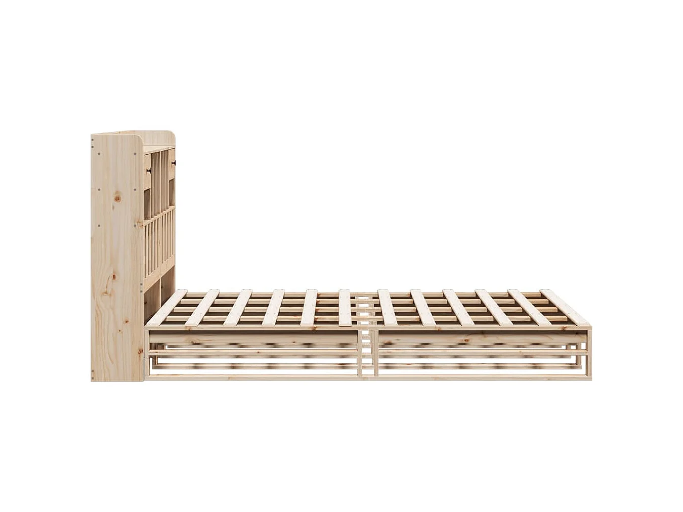 Bed met boekenkast zonder matras massief grenenhout 140x190 cm