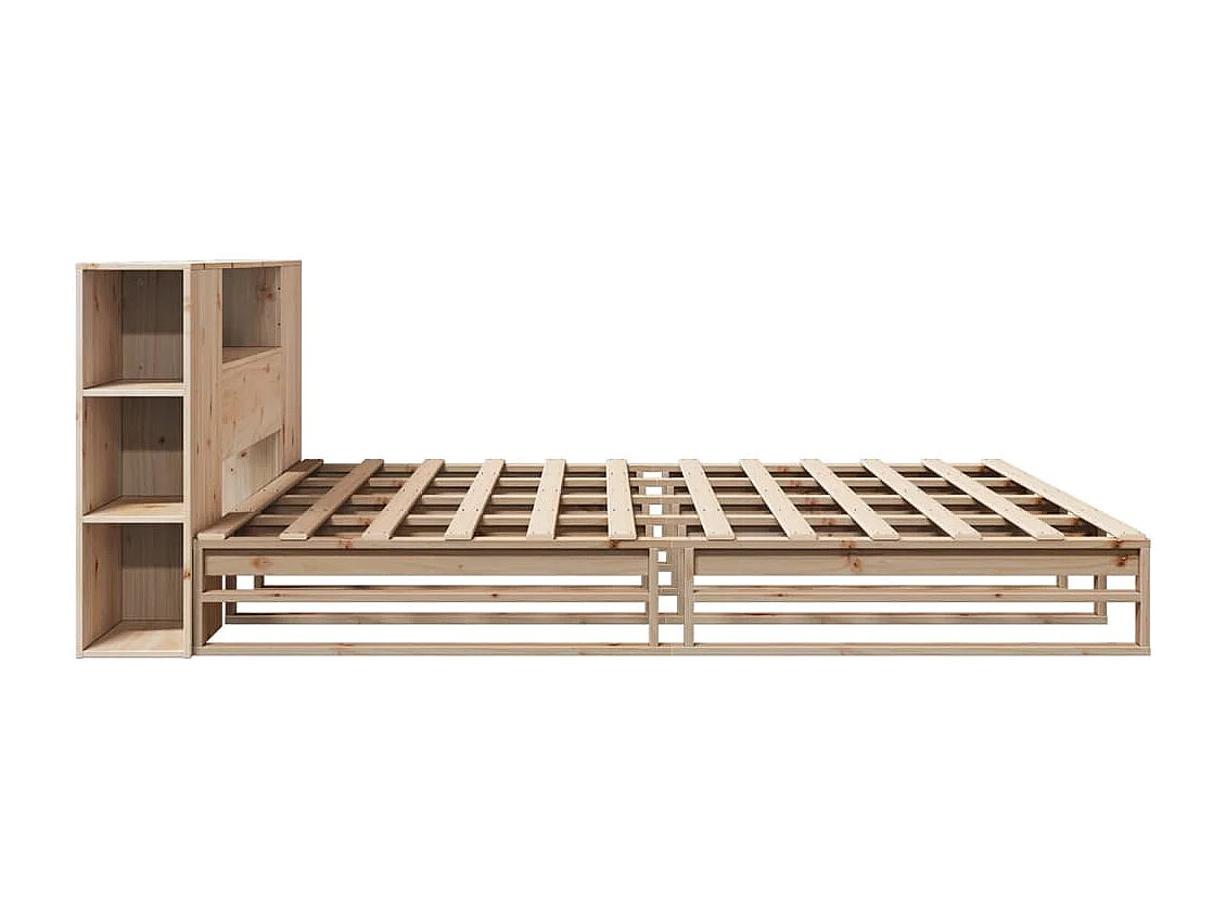 Cama con estantería sin colchón madera maciza 180x200 cm