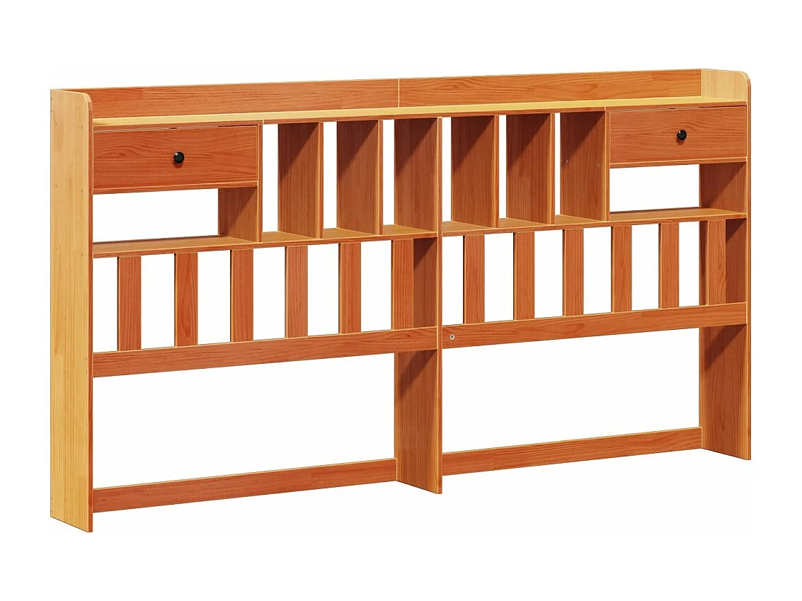 Cama con estantería sin colchón madera maciza marrón 200x200 cm