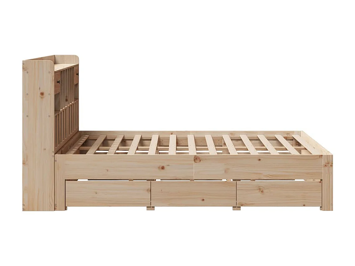 Cama com estante sem colchão 150x200 cm pinho maciço