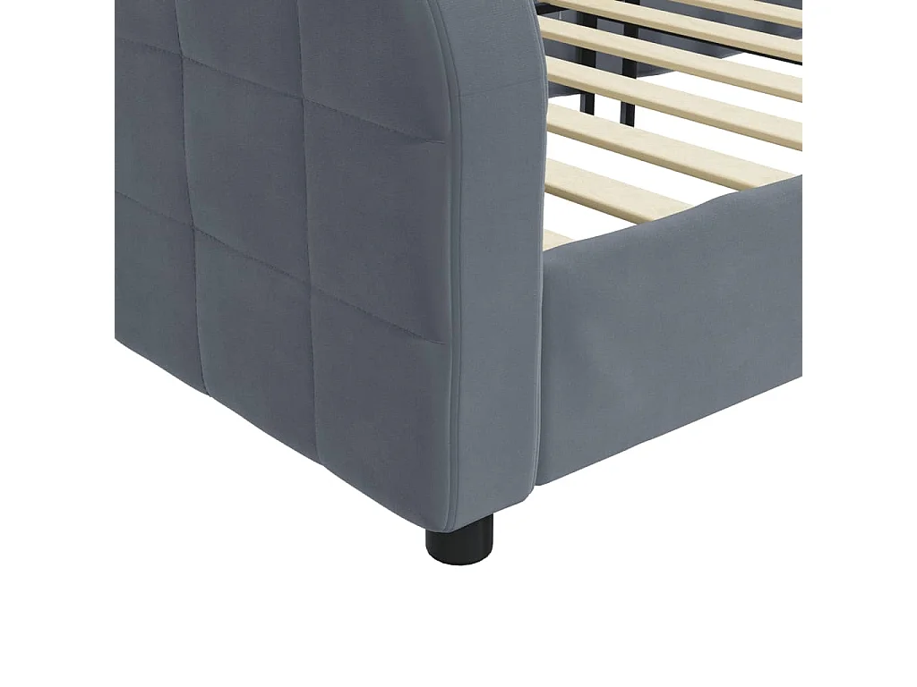 Sofá-cama 90x200 cm veludo cinzento-escuro