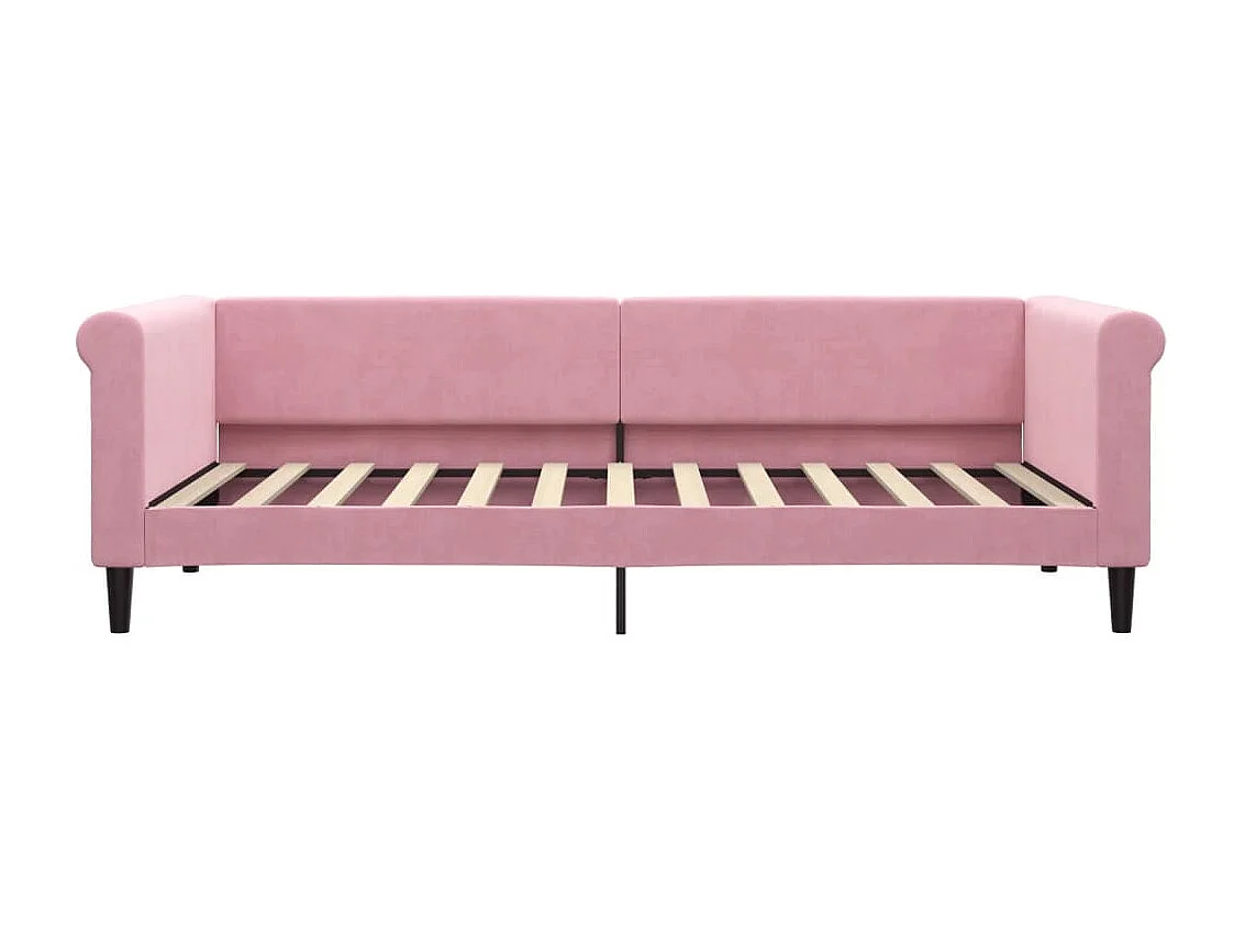 Slaapbank met matras 90x200 cm fluweel roze