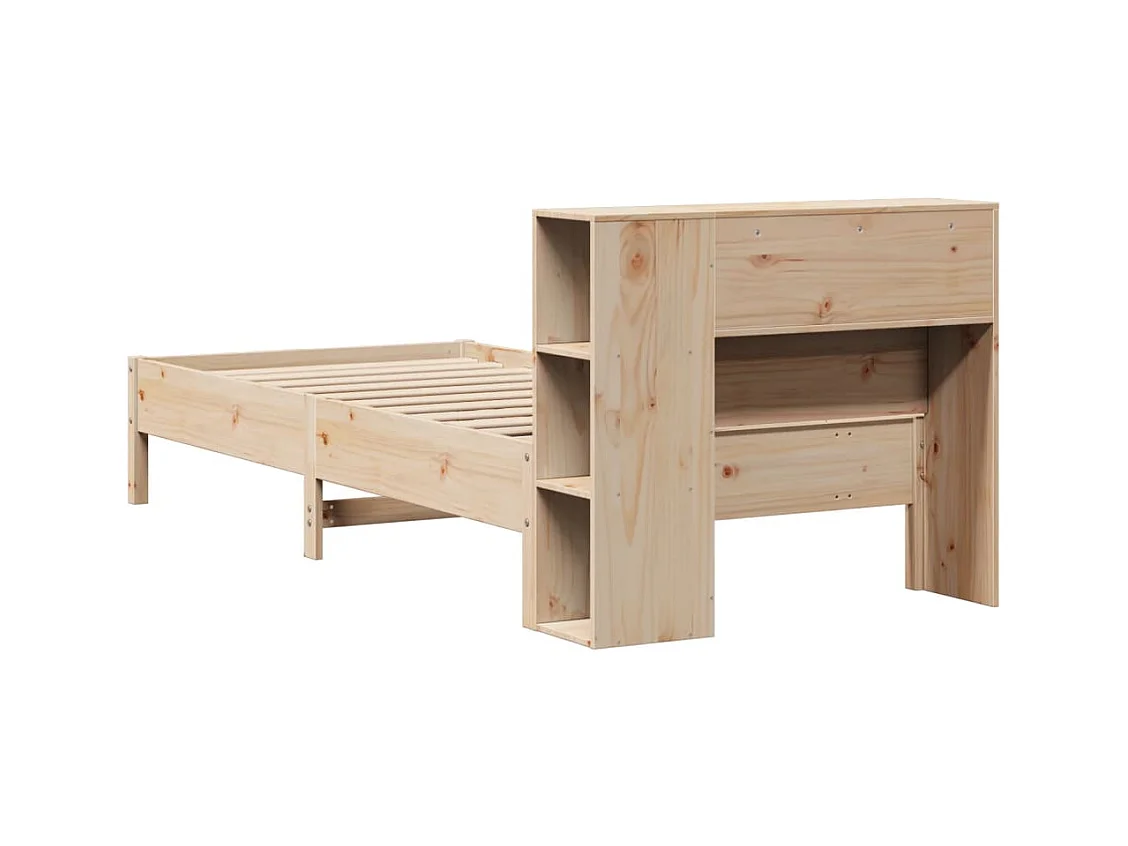 Bed met boekenkastukkenzonder matras massief grenenhout 90x200 cm