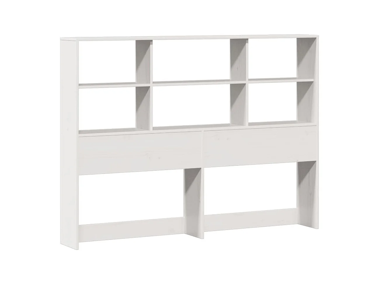 Cama com estante sem colchão 120x200 cm pinho maciço branco