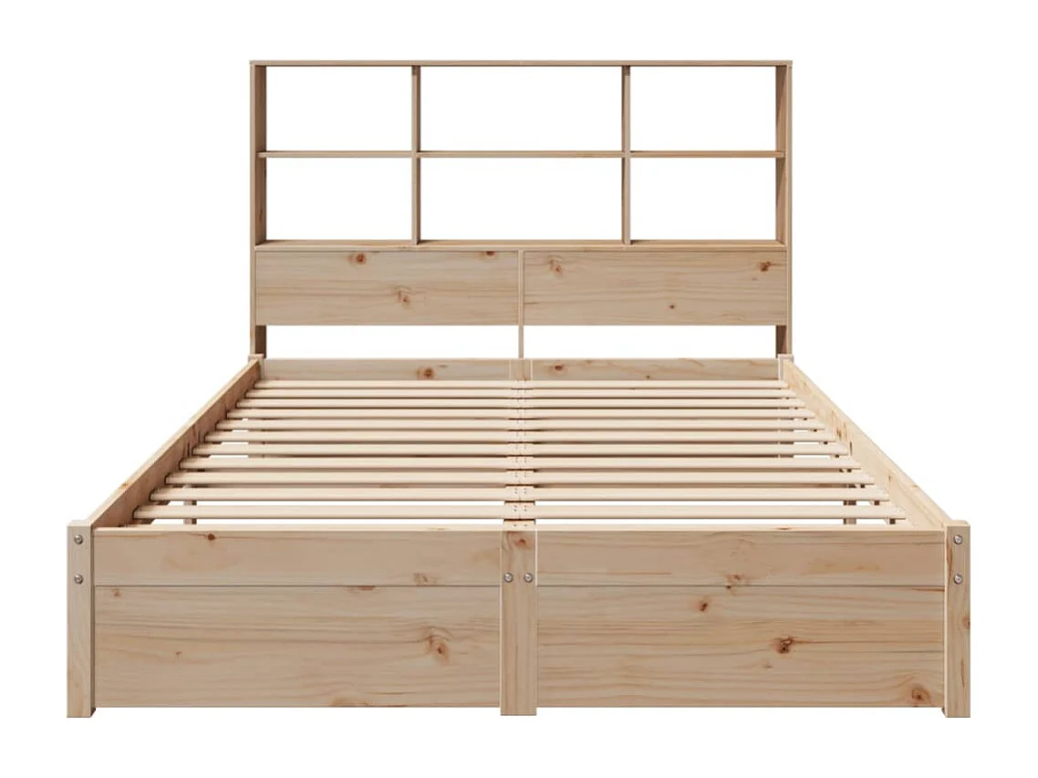 Bed met boekenkastukkenzonder matras massief grenenhout 120x200 cm