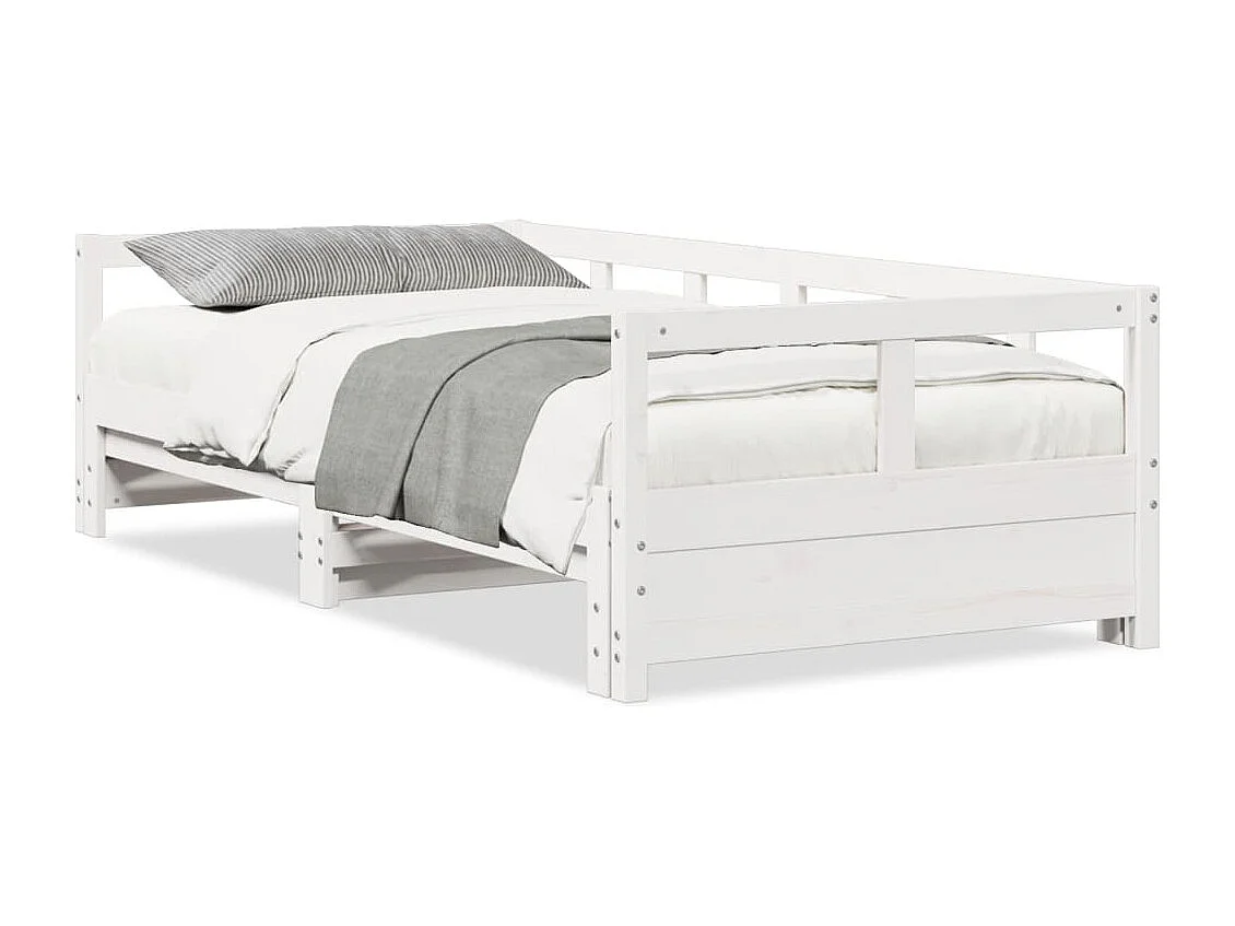 Slaapbank zonder matras 80x200 cm massief grenenhout wit