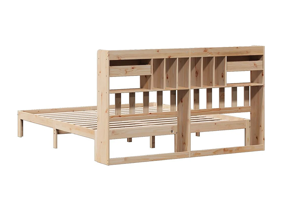 Bed met boekenkast zonder matras massief grenenhout 180x200 cm