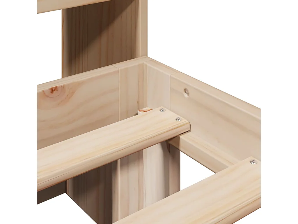 Lit bibliothèque sans matelas 120x190 cm bois de pin massif