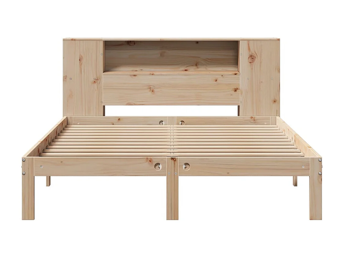Lit bibliothèque sans matelas 150x200 cm bois massif de pin