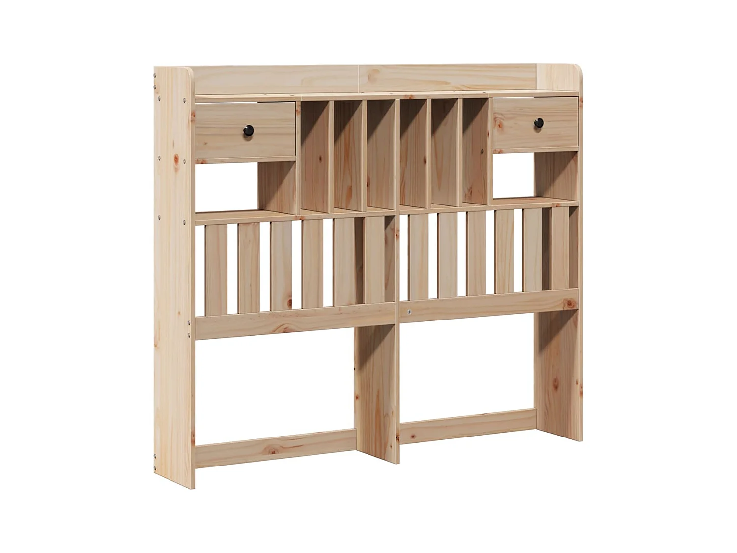 Bed met boekenkastukkenzonder matras massief grenenhout 135x190 cm