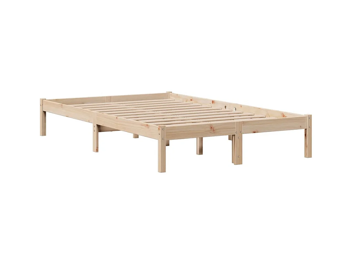 Bed met boekenkastukkenzonder matras massief grenenhout 135x190 cm