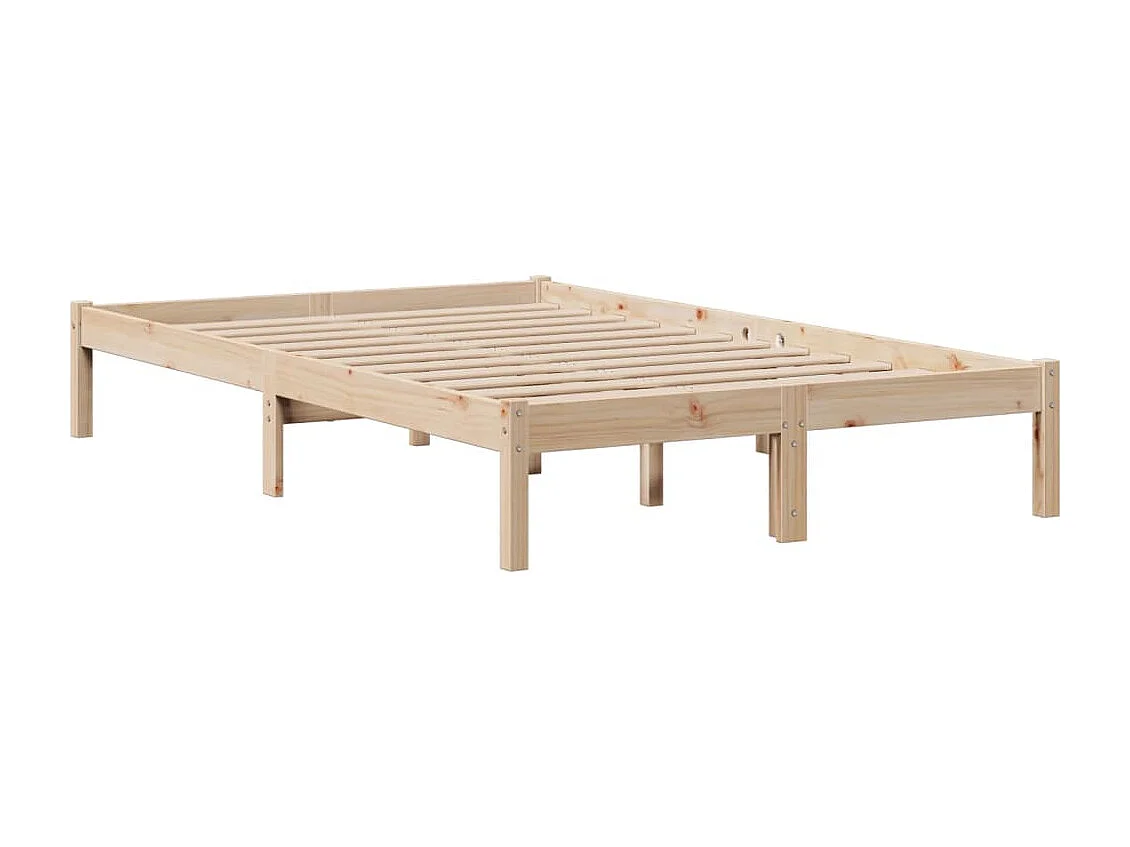 Cama con estantería sin colchón madera maciza de pino 135x190cm