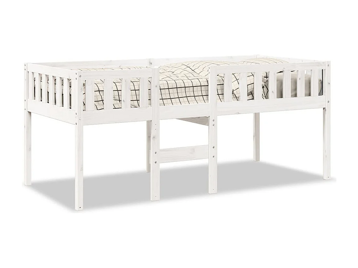 Cama de criança sem colchão 90x190 cm pinho maciço branco