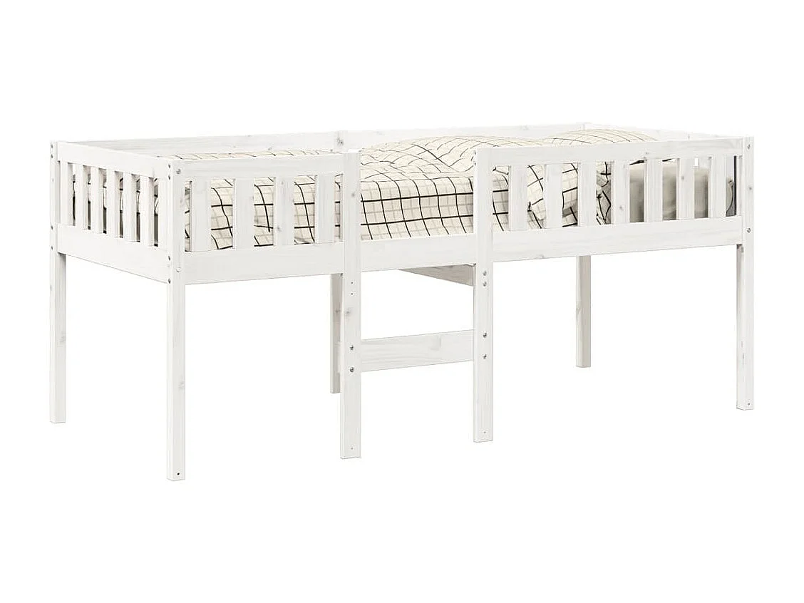 Cama de criança sem colchão 90x190 cm pinho maciço branco