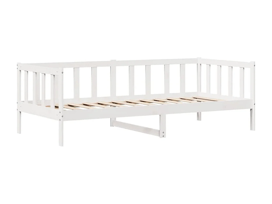 Sofá-cama c/ gavetas 90x190 cm madeira de pinho maciça branco