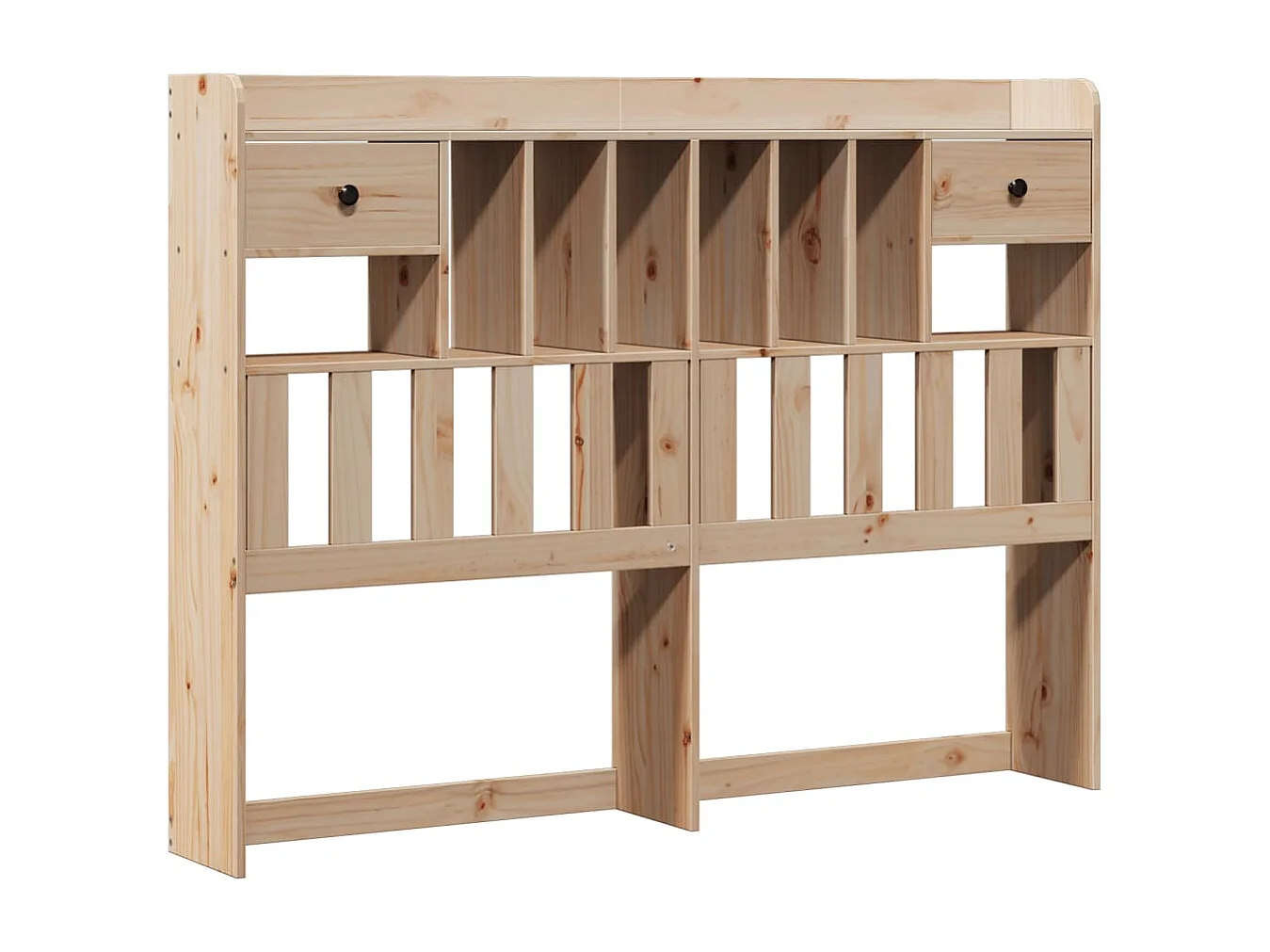 Cama con estantería sin colchón madera maciza de pino 150x200cm