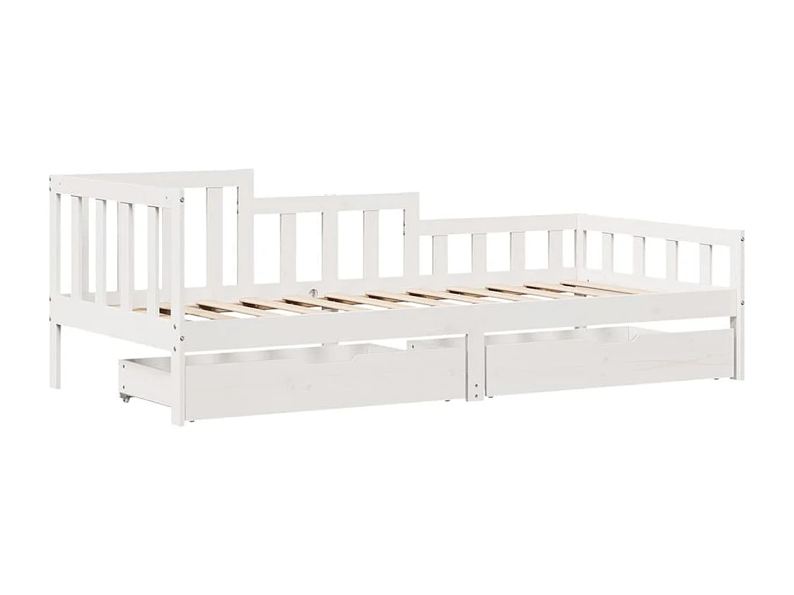 Slaapbank met lades 90x190 cm massief grenenhout