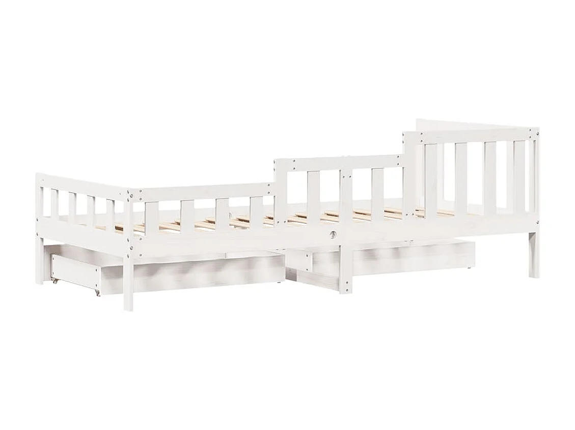 Sofá cama con cajones madera maciza de pino 90x190 cm