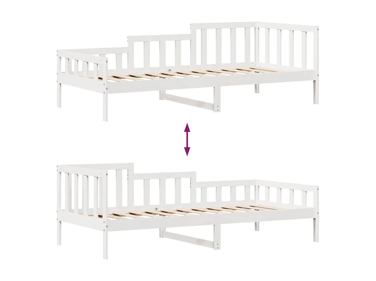 Sofá cama con cajones madera maciza de pino 90x190 cm