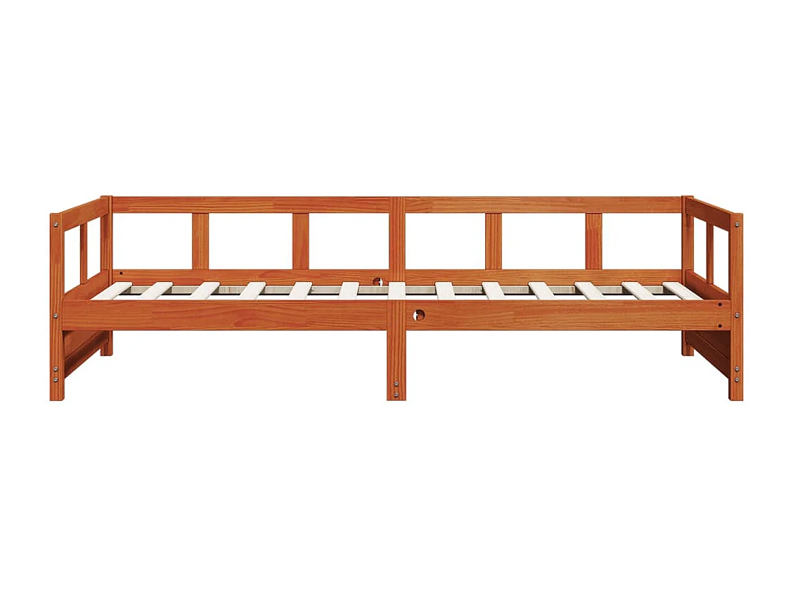 Slaapbank zonder matras 90x200 cm massief grenenhout wasbruin