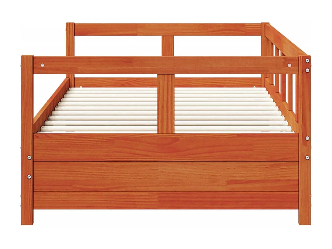 Slaapbank zonder matras 90x200 cm massief grenenhout wasbruin