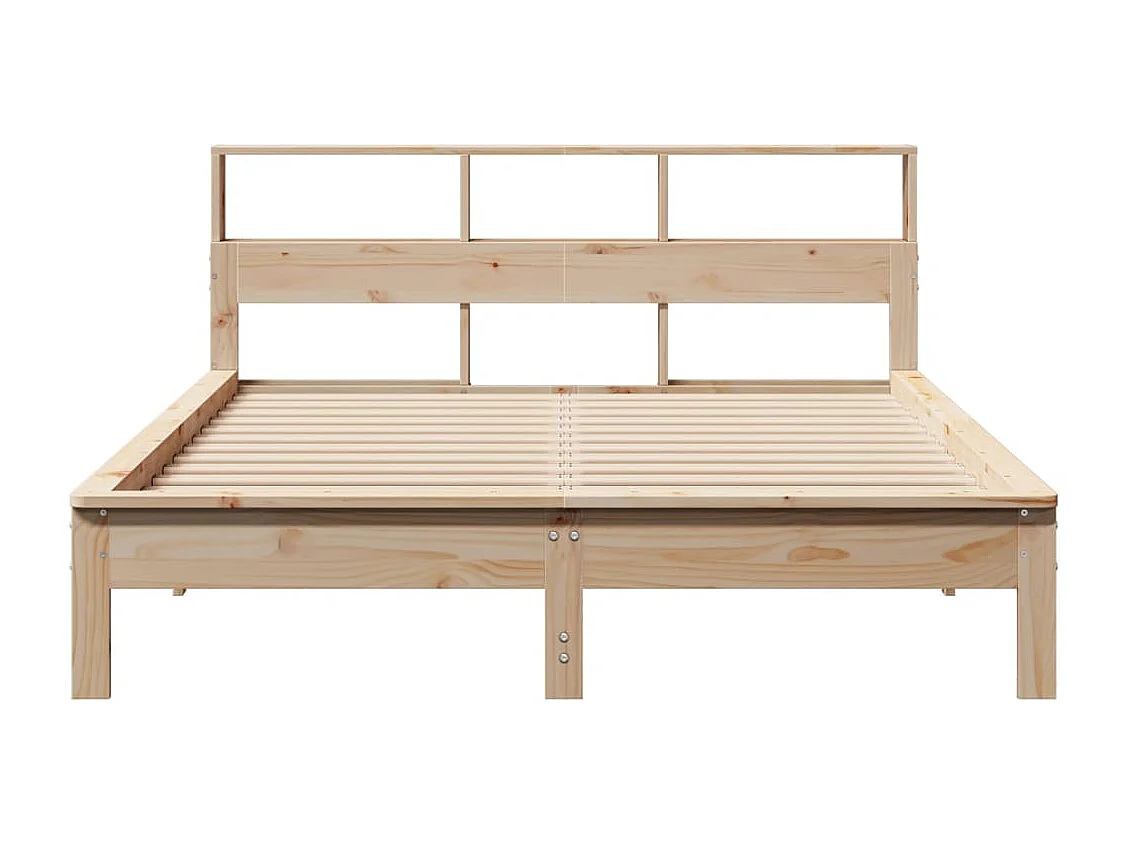 Cama con estantería sin colchón madera maciza de pino 120x190cm