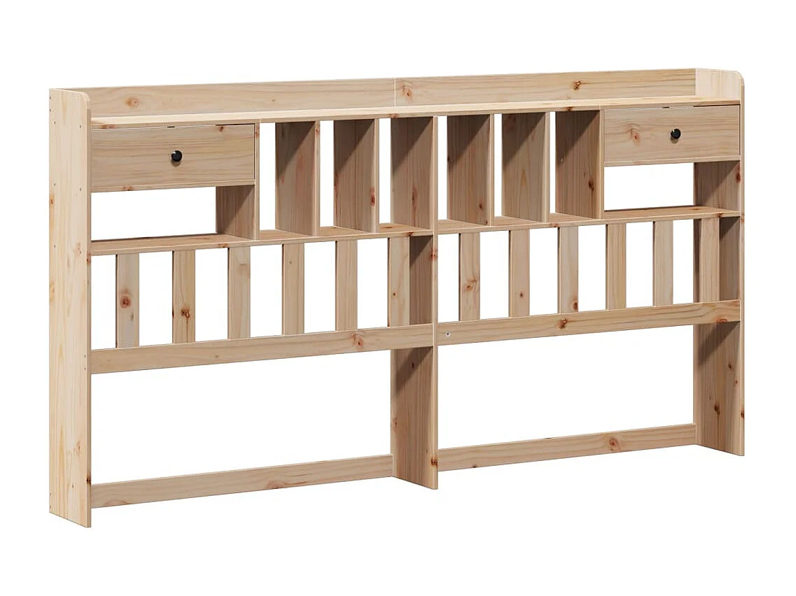 Cama con estantería sin colchón madera maciza de pino 180x200cm