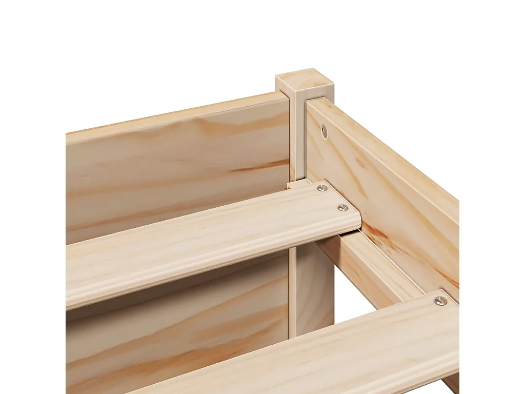 Cama con estantería sin colchón madera maciza de pino 200x200cm