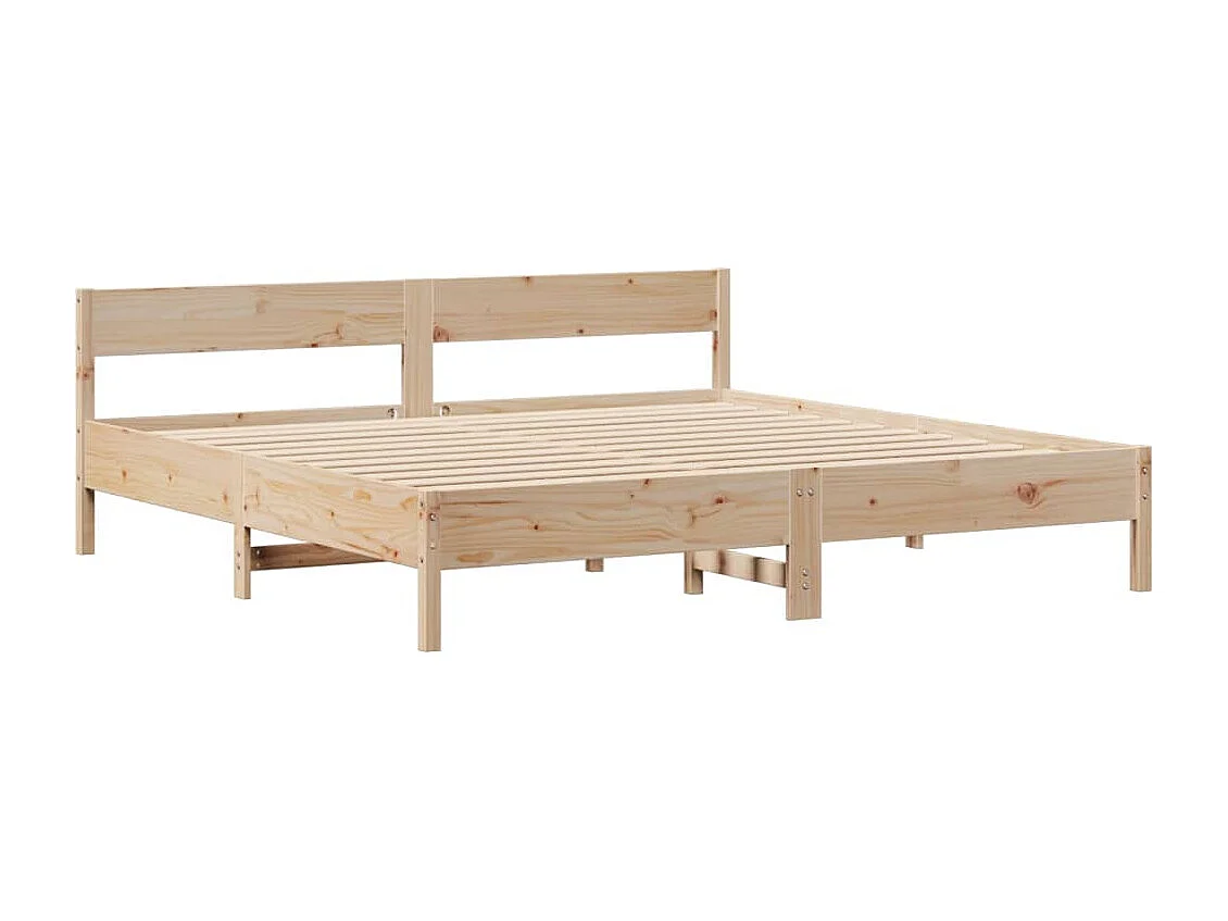 Bed met boekenkast zonder matras massief grenenhout 200x200 cm