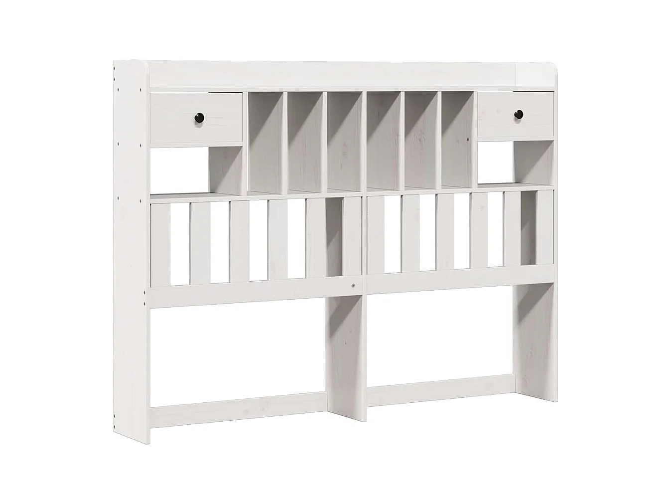 Bed met boekenkast zonder matras grenenhout wit 140x200 cm